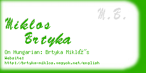 miklos brtyka business card